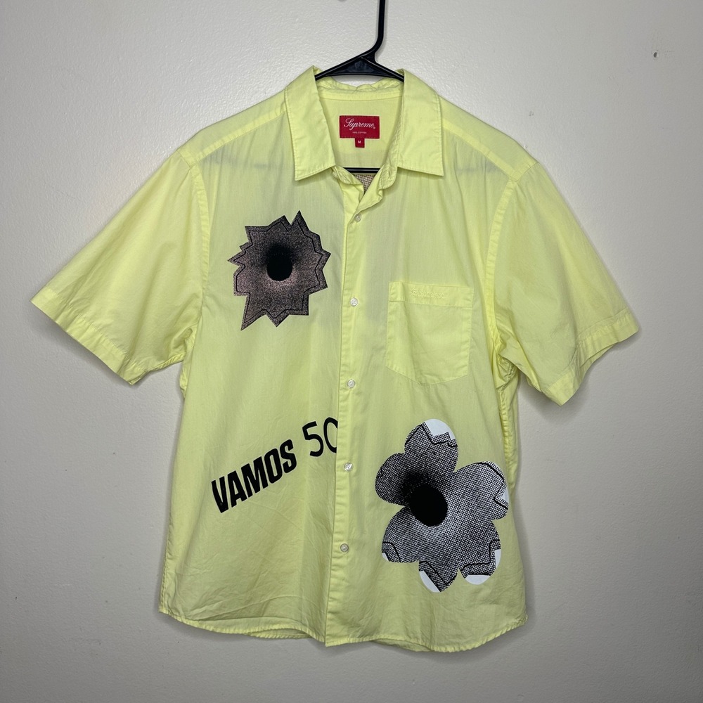 Supreme Nate Lowman Custom Bullet Hole SS Shirt Pale Yellow 1/1 size Medium